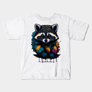 Raccoon Portrait Kids T-Shirt